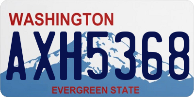 WA license plate AXH5368