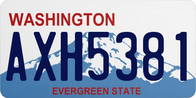 WA license plate AXH5381