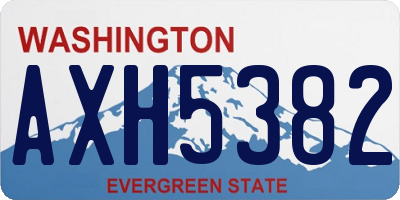 WA license plate AXH5382
