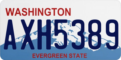 WA license plate AXH5389