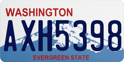 WA license plate AXH5398