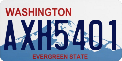 WA license plate AXH5401
