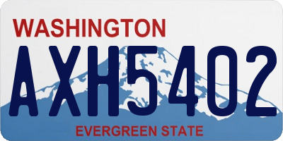 WA license plate AXH5402
