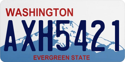 WA license plate AXH5421