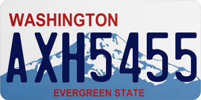 WA license plate AXH5455