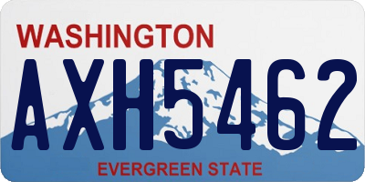 WA license plate AXH5462