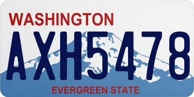 WA license plate AXH5478