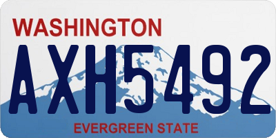 WA license plate AXH5492