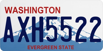 WA license plate AXH5522