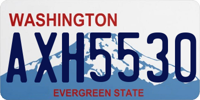 WA license plate AXH5530
