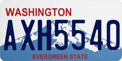WA license plate AXH5540