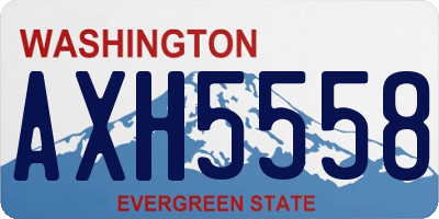 WA license plate AXH5558