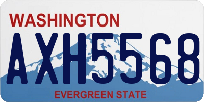 WA license plate AXH5568