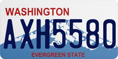 WA license plate AXH5580