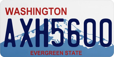 WA license plate AXH5600