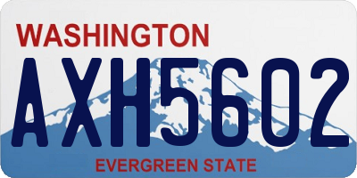 WA license plate AXH5602