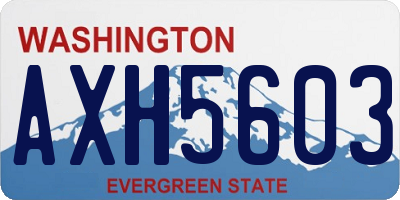 WA license plate AXH5603