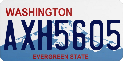 WA license plate AXH5605
