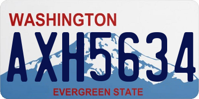 WA license plate AXH5634