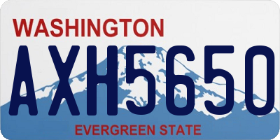 WA license plate AXH5650