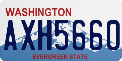 WA license plate AXH5660