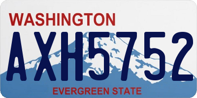 WA license plate AXH5752