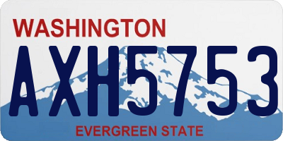 WA license plate AXH5753