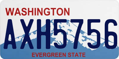 WA license plate AXH5756