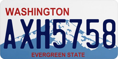 WA license plate AXH5758