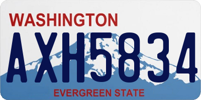 WA license plate AXH5834