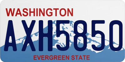 WA license plate AXH5850
