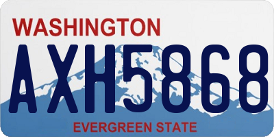 WA license plate AXH5868