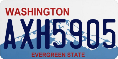 WA license plate AXH5905