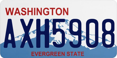 WA license plate AXH5908