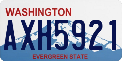 WA license plate AXH5921