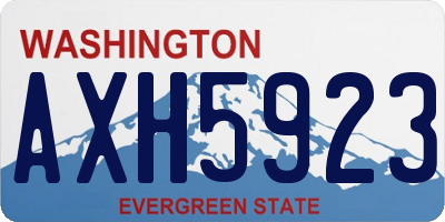 WA license plate AXH5923