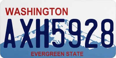 WA license plate AXH5928