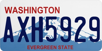 WA license plate AXH5929