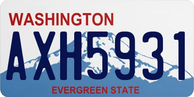 WA license plate AXH5931
