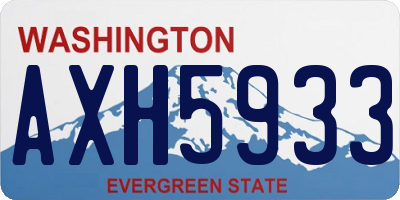 WA license plate AXH5933