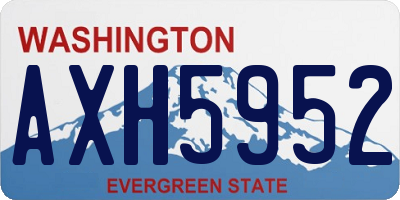 WA license plate AXH5952