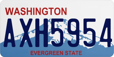 WA license plate AXH5954