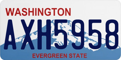 WA license plate AXH5958