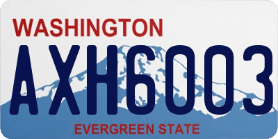 WA license plate AXH6003