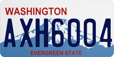 WA license plate AXH6004