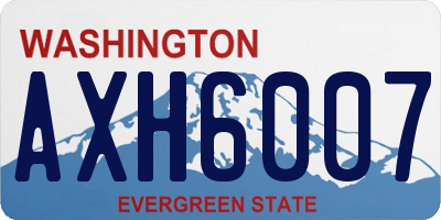 WA license plate AXH6007