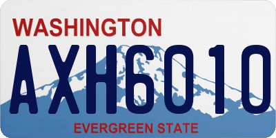 WA license plate AXH6010