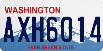 WA license plate AXH6014