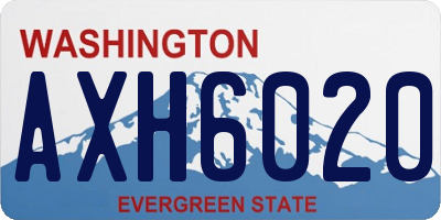 WA license plate AXH6020