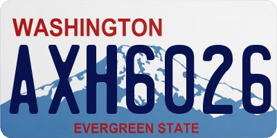 WA license plate AXH6026